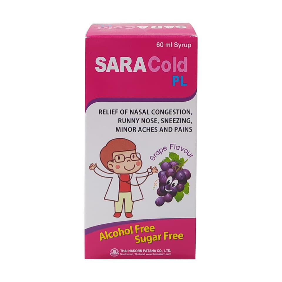 SARACOLD SYRUP 60ML [TNP-SARA] รสองุ่น